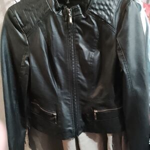 New Look Quilted Black Leather Jacket